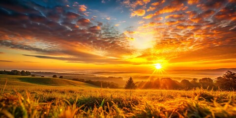 Sun Rising Low Light Photography, Dawn Landscape, Golden Hour Sunrise,  Beautiful Sunrise Scene,  Early Morning Light