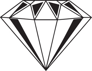 luxury diamond pictogram. value vector symbol. precious premium crystal icon outlined style.