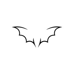 Bat Line art icon vector logo. Silhouette Angel wings vector icon logo