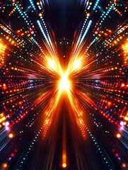 Fototapeta premium A vibrant explosion of light and color, creating a dynamic visual effect.