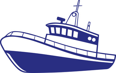 Obraz premium modern minimalist of a cruise ship black vector on white background 