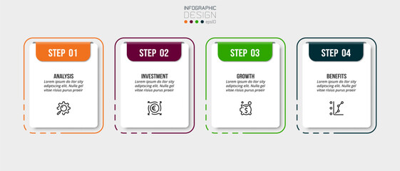 Infographic template business concept with step.
