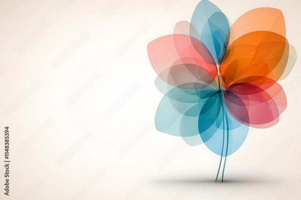 Aufkleber a simple depiction of overlapping circles forming a geometric flower, created with bold lines and gr