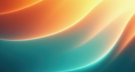 There is a Sunset Orange + Aqua Blue background, gradient and patterns wallpaper, dynamic Minty Teal Glow light, canvas, made entirely from gradients, high angle, riot background, soft o
