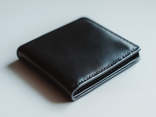 black leather wallet isolated