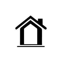 A house icon silhouette on white background