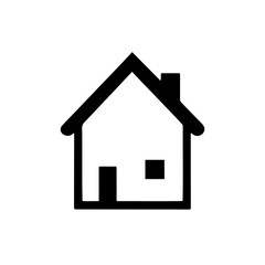 A cool home icon for living silhouette on white background