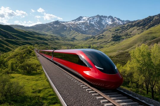 A hyperloop transportation system with sleek pods gliding through vacuum-sealed tubes at lightning speed