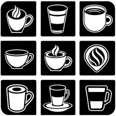 Abstract Love-Themed Coffee Cup Art with Curved Lines and Simple Elegance