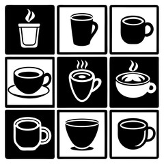 Abstract Love-Themed Coffee Cup Art with Curved Lines and Simple Elegance