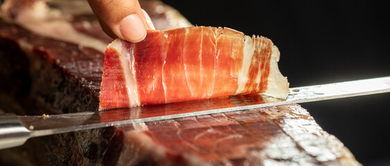 Iberian ham from purebred pigs fed on acorns