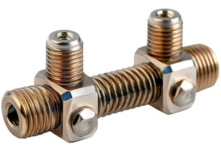 Brass Metal Fitting  Industrial Connector  T Shaped  Close up