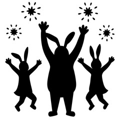 A Hoppy Day of Celebration vector silhouette