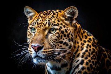 Fototapeta premium Close-up of leopard's striking spotted fur, showcasing intricate wildlife detail.