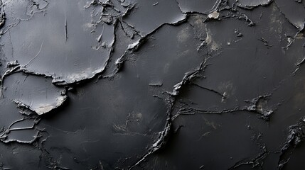 Fototapeta premium Dark Textured Surface with Cracked Layers and Depth, Ideal for Abstract Backgrounds or Artistic Design Use in Various Creative Projects