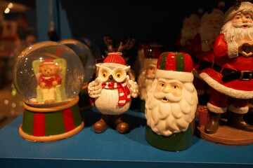 christmas toys and decorations in the store