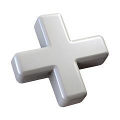 Fototapeta premium Medical cross plus sign plastic 3d icon in cartoon plastic style minimal isolated on transparent white background, clipping path