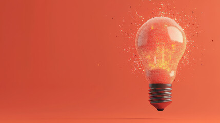 Symbolizing lightbulb Ideas concept. vivid lightbulb spark effect radiates creativity and inspiration