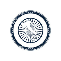 Italy mail stamp. Vector illustration on transparent background. Can be used for labeling various goods and services, for scrapbooking and much more	
