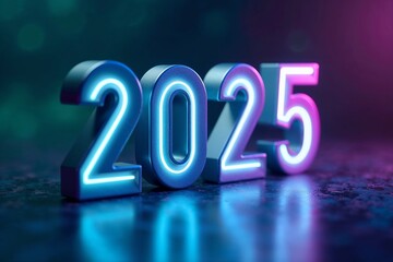 Vibrant 2025 Neon Design with Futuristic Gradient Aesthetic
