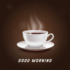 Cup of Coffee Good Morning realistic vector