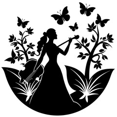 A Symphony of Springtime Colors vector silhouette