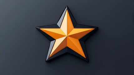 Gold Star Abstract Background, Elegant 3D Star Design on Dark Surface