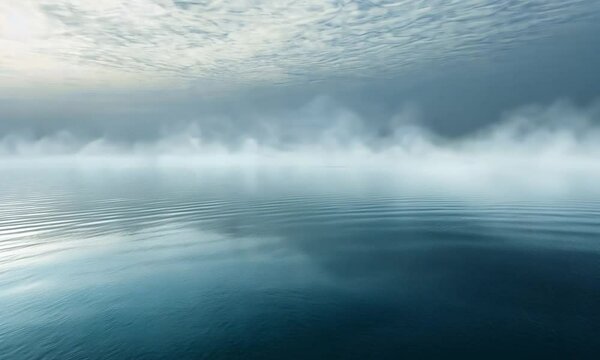 Serene ocean view with calm water and cloudy sky