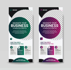 Corporate Business Roll-up banner or business rack card Design templates