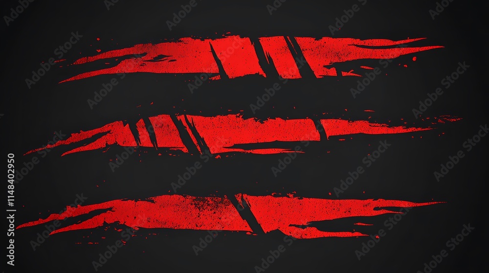 Poster Three red scratch marks.