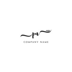 Obraz premium Minimalist PA Logo Design with Abstract Feather Element