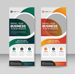 Corporate Business Roll-up banner or business rack card Design templates