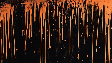 Orange paint drips on black.