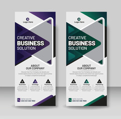 Corporate Business Roll-up banner or business rack card Design templates