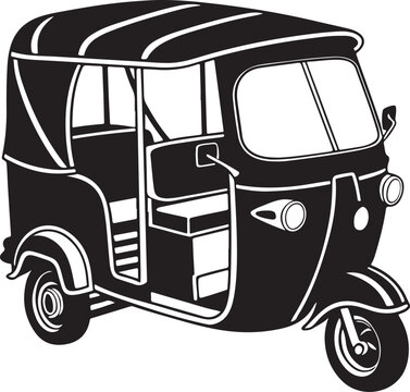 Auto rickshaw silhouette vector illustration