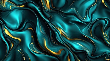 Obraz premium Teal and gold abstract marble texture.