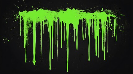 Green paint splatter on black. (1)