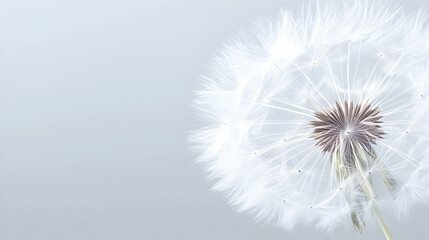 Delicate Dandelion Seed Head, A Soft, White Abstract Background Image