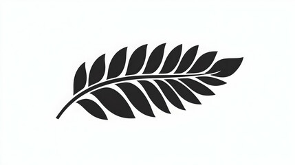 Fototapeta premium Elegant Black Fern Leaf Silhouette, Botanical Vector Illustration for Design Projects, Backgrounds, and Prints