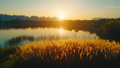 Obraz premium Birds_eye_view_of_the_expansive_reed