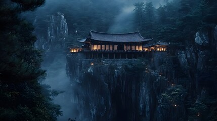 Obraz premium Front view of the tranquil Samcheok caves, with glowing stalactites under soft lighting, in 4K resolution