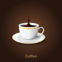 Cup of Coffee Good Morning realistic vector