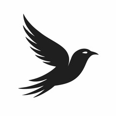 Minimalist Dove Silhouette Vector Art
