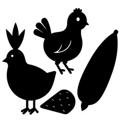 Carrots, Chicks, and Chocolate Bliss vector silhouette
