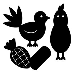 Carrots, Chicks, and Chocolate Bliss vector silhouette