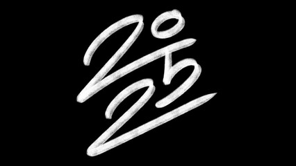 2025 hand drawn design for Happy New Year poster, Brochure design template