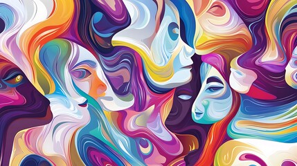 Obraz premium Abstract faces pattern. (3)