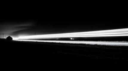 Light trails at night.