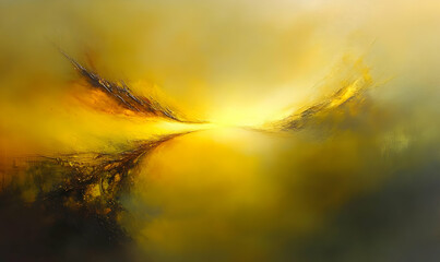 Abstract landscape with warm hues, evoking tranquility and introspection.