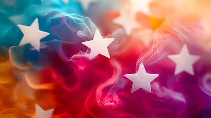 Obraz premium Dancing Stars in a Colorful Abstract Background